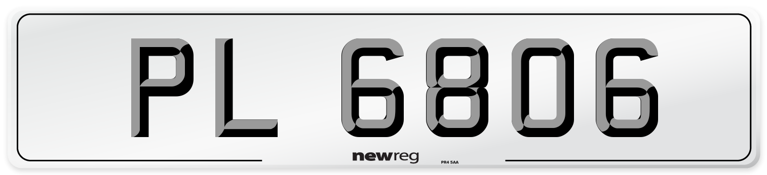 PL 6806 Number Plate from New Reg